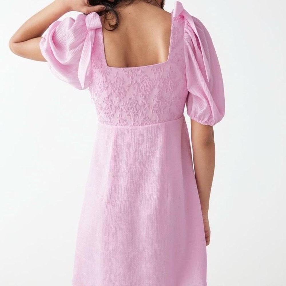 & Other Stories Pink Puff Sleeve Mini Dress Size 10 - Picture 4 of 13
